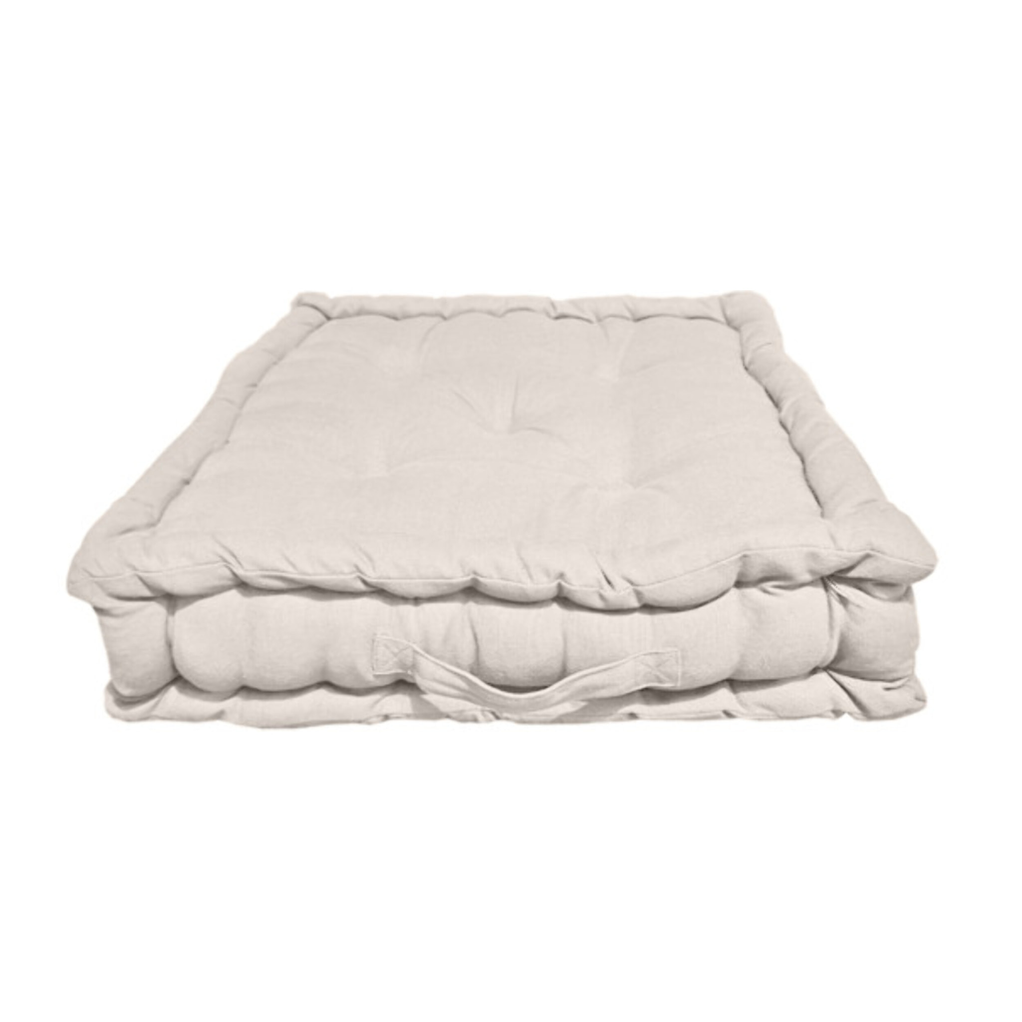 Coussin de sol 50 x 50 cm capitonné et matelassé en coton - KALA