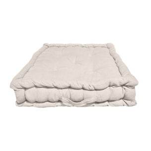 Coussin de sol 50 x 50 cm capitonné et matelassé en coton - KALA