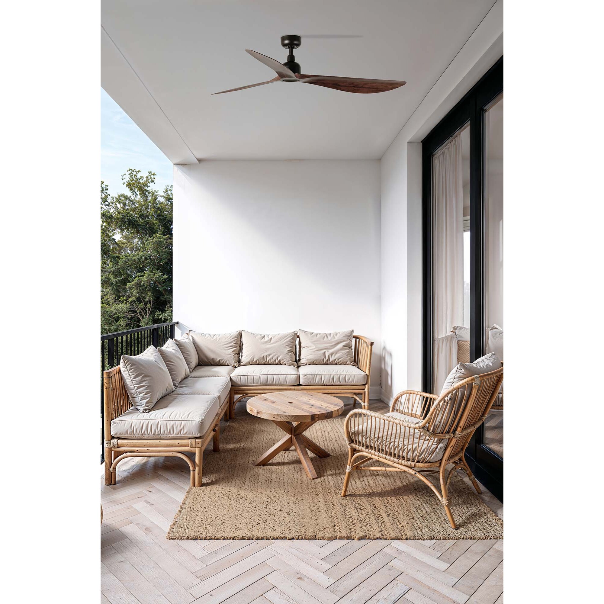 OUTWOOD L Ventilatore a soffitto  marrone/noce IP44 TUYA