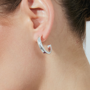 Pendientes de 25mm de diámetro acabados en rodio