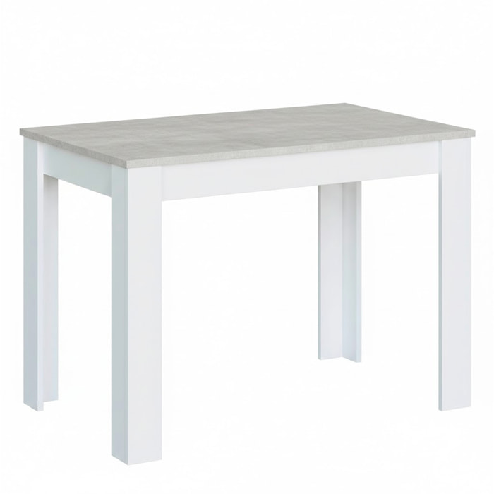 Tavolo Da Pranzo 4 Posti Fisso Stile Nordico Moderno Tavolino Per Cucina Sala Da Pranzo Soggiorno 108.5 x 67 x 78 Cm Colore Bianco E Grigio Cemento