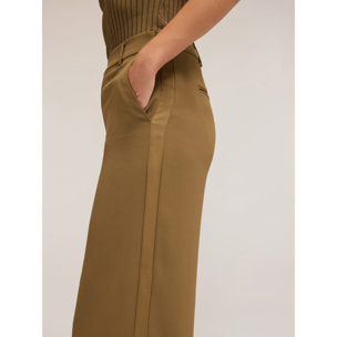 Motivi - Pantaloni palazzo con banda laterale - Verde militare