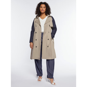 Fiorella Rubino - Trench con maniche in denim - Beige