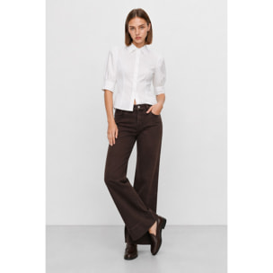 Kocca - Camicia da donna in cotone con maniche corte a sbuffo Donna