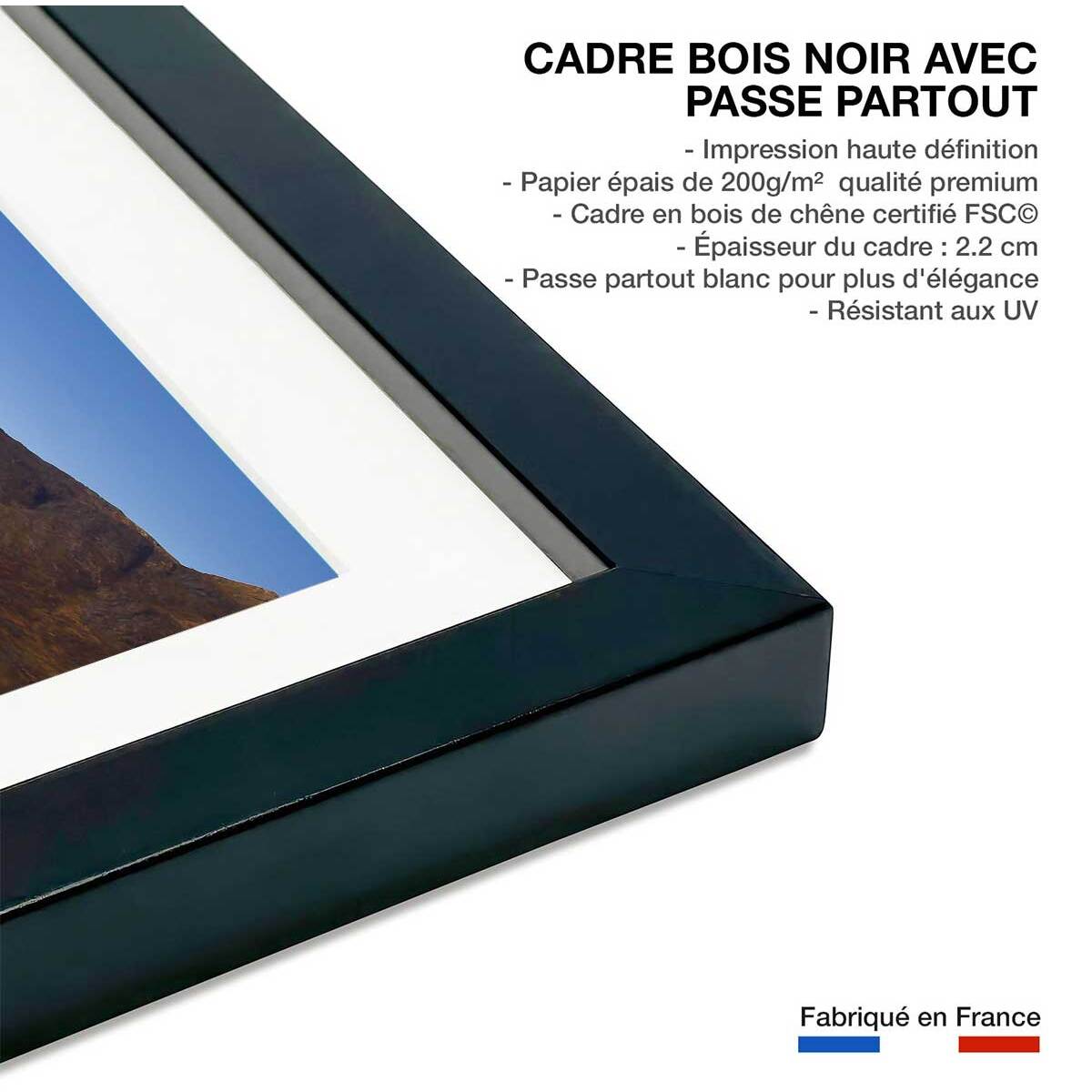 Affiche rafraichissement d'automne sur l île lofoten Affiche sous cadre noir