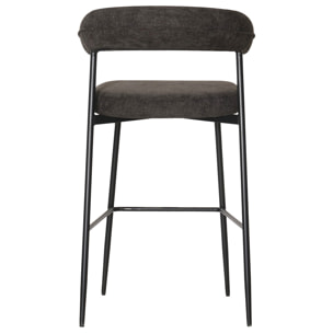 Lot de 2 tabourets de bar en tissu gris THEA
