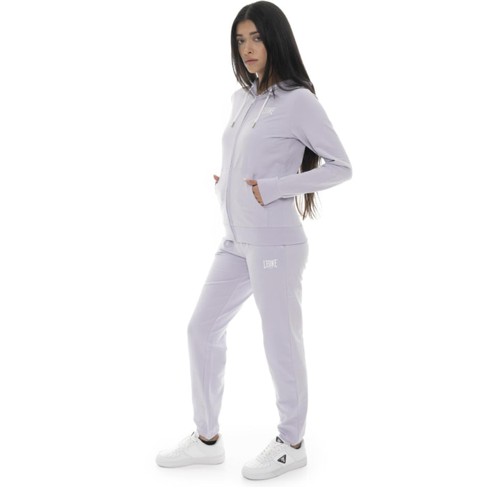 Tuta da donna in cotone non felpato con cappuccio e zip Leone Basic