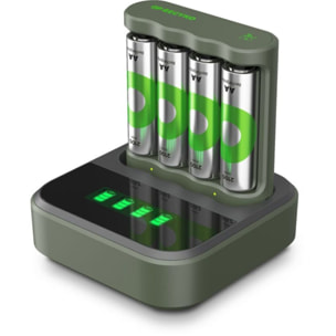 Chargeur de piles GP + LR06 AA x4 2100mAh + station de charge