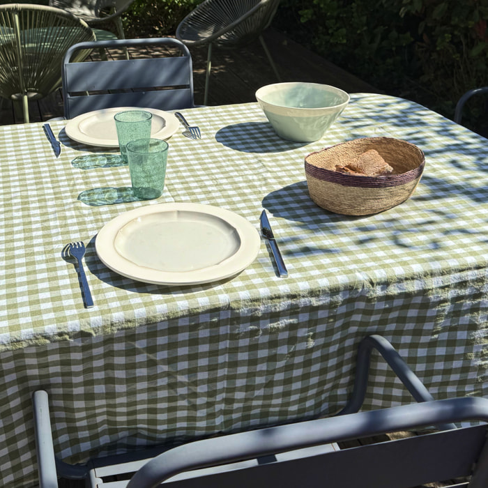 Nappe de table en chanvre et coton mélangés, PASSION VICHY