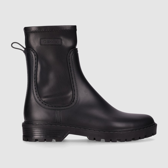 Botines de Piel Sintética - Negro - Tacón: Bajo