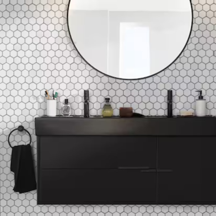 Anneau porte-serviettes EO noir mat