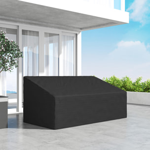 Funda para Banco de Jardín 3-4 Plazas, Funda Sofá Exterior Impermeable, Tela Oxford 600D con Recubrimiento Resistente a los Rayos UV y al Polvo, 218x111x63/101 cm para Patio, Terraza, Negro