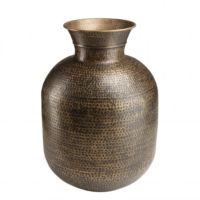 HONORE - Vase alu L53cm H75cm couleur laiton noir antique effet martelé
