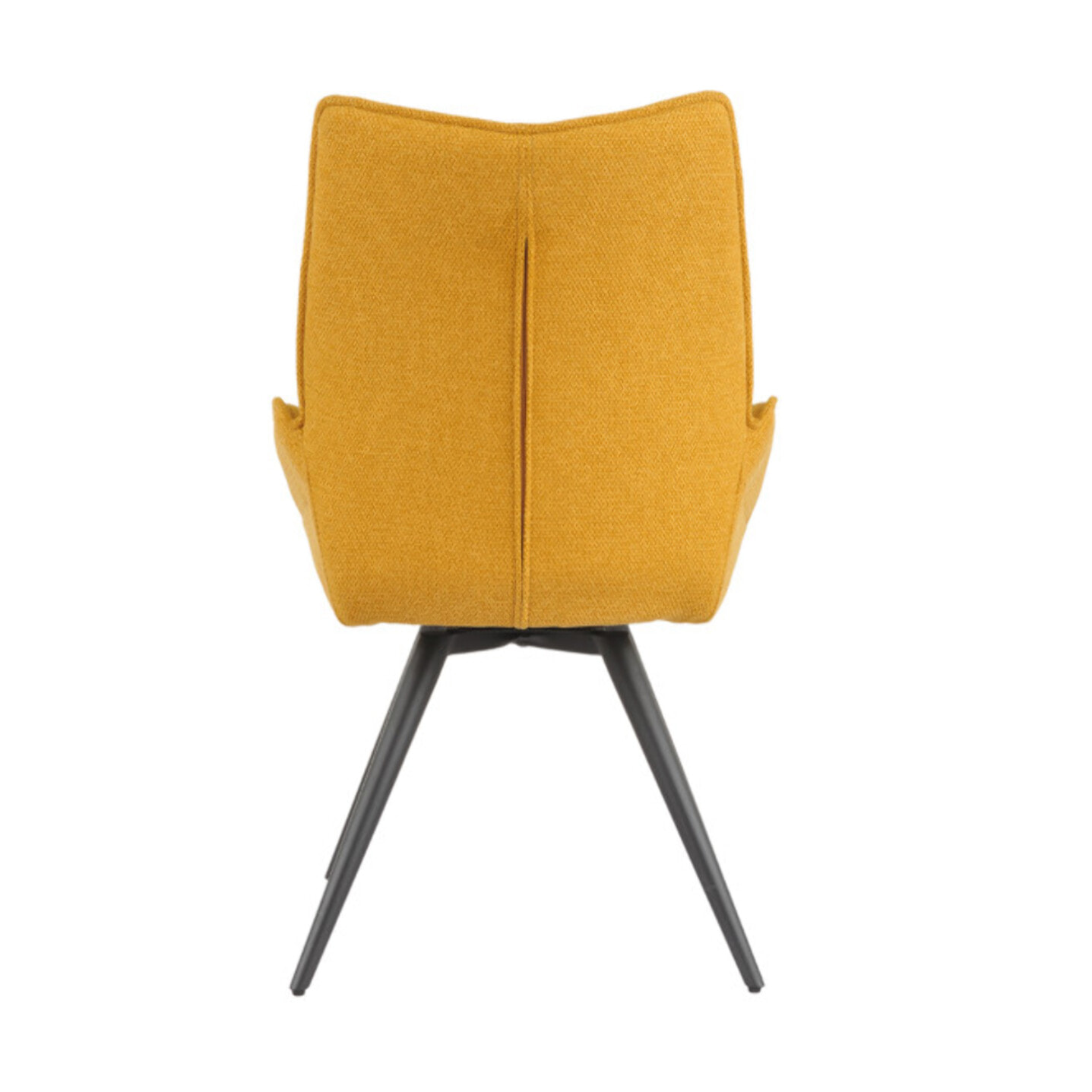 Chaise rotative 180° en tissu avec pieds évasés en métal noir - COLINE