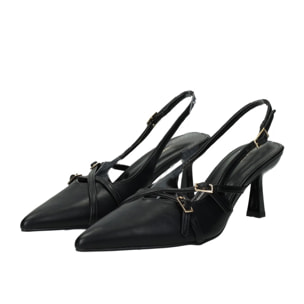 Décolleté sling back Donna Tata Italia Nero