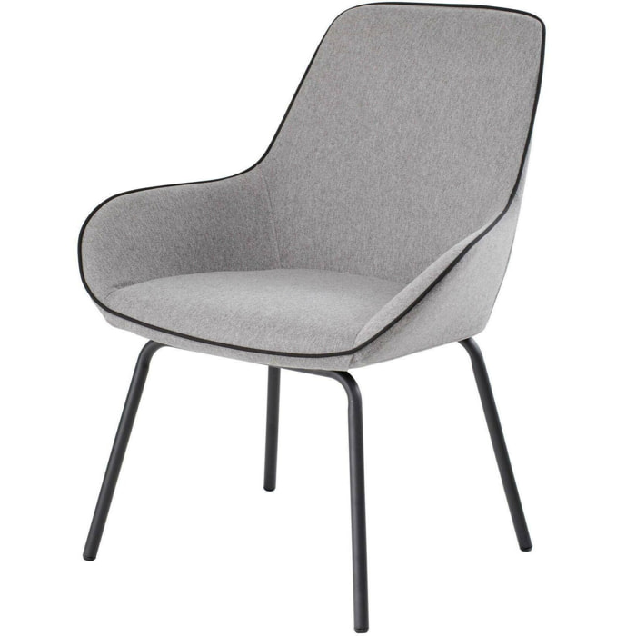 Sedia da ufficio Mackay, Sedute sala da attesa per ufficio, Seduta ergonomica da attesa, 66x59h90 cm, Grigio