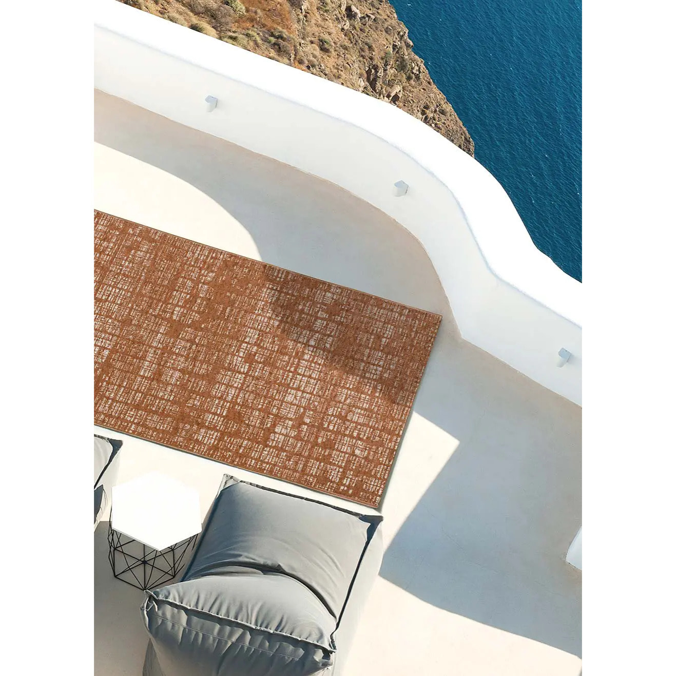 VELVET Alfombra de exterior abstracta cobre, varias medidas disponibles.