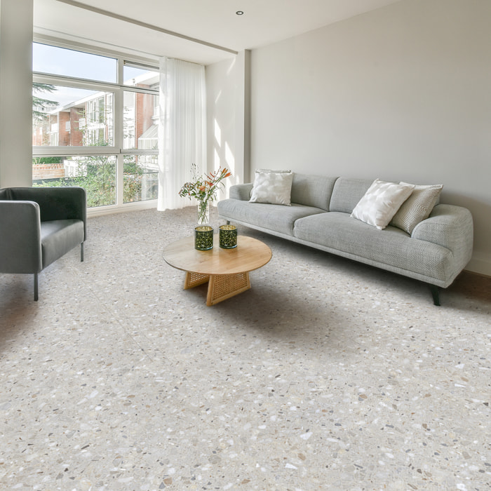 Revêtement sticker sol - TERRAZZO - Rouleau adhésif Protection Anti-dérapant