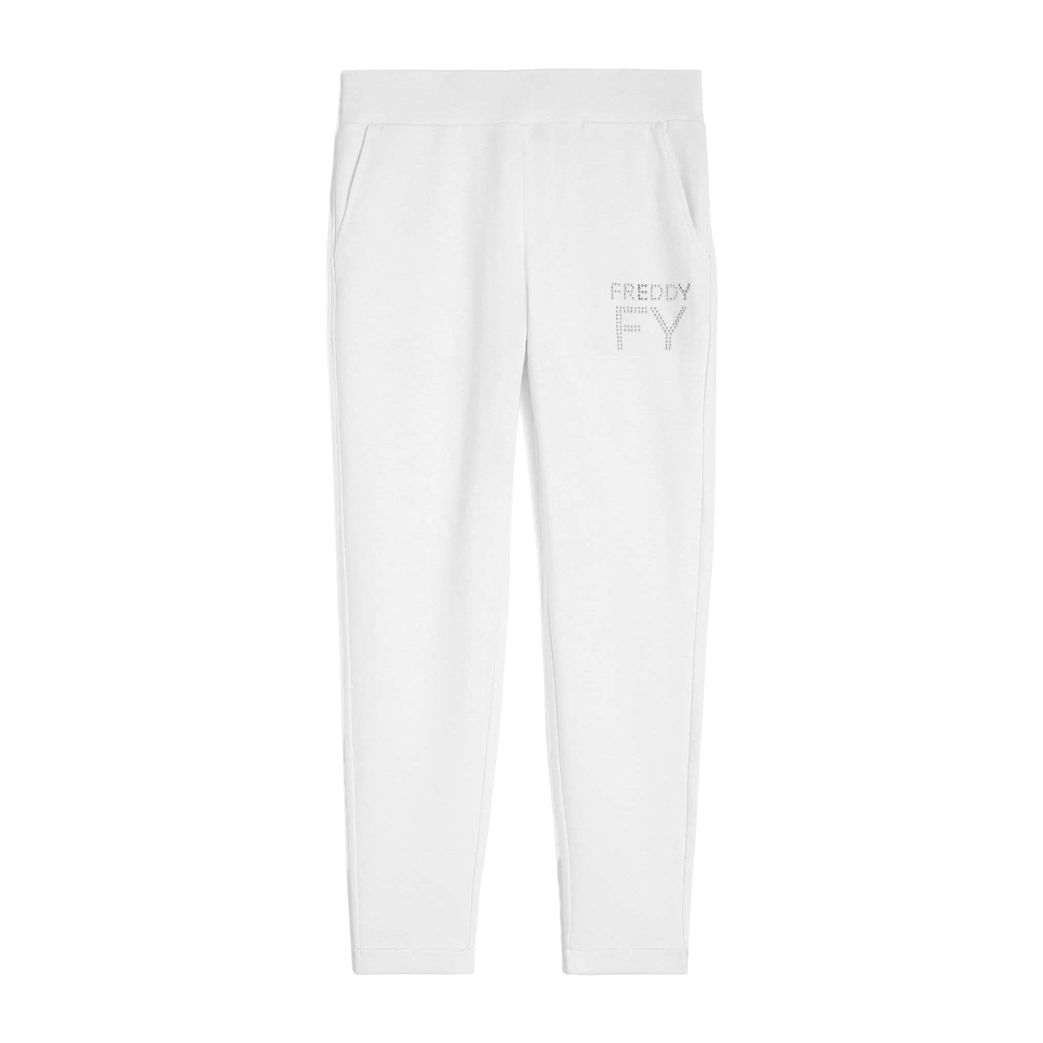 Pantaloni in french terry modal 7/8 con risvolto sul fondo