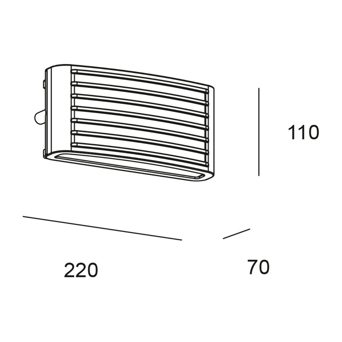 Forlight Zenitha aplique exterior negro con led blanco cálido 3000K