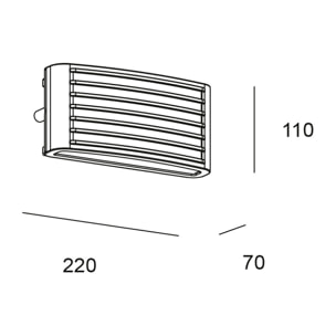 Forlight Zenitha aplique exterior negro con led blanco cálido 3000K