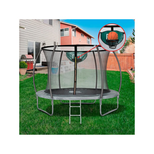Trampoline avec filet intérieur "jumper" - Ø 3,05 - Gris