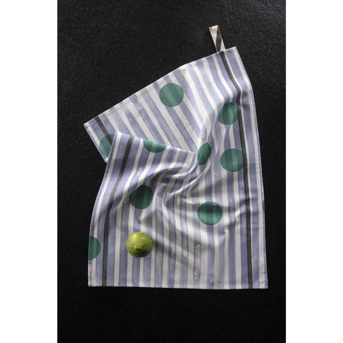 Torchon rayé Citron