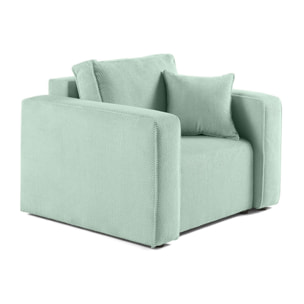 Topaze - fauteuil - en velours texturé - Bleu