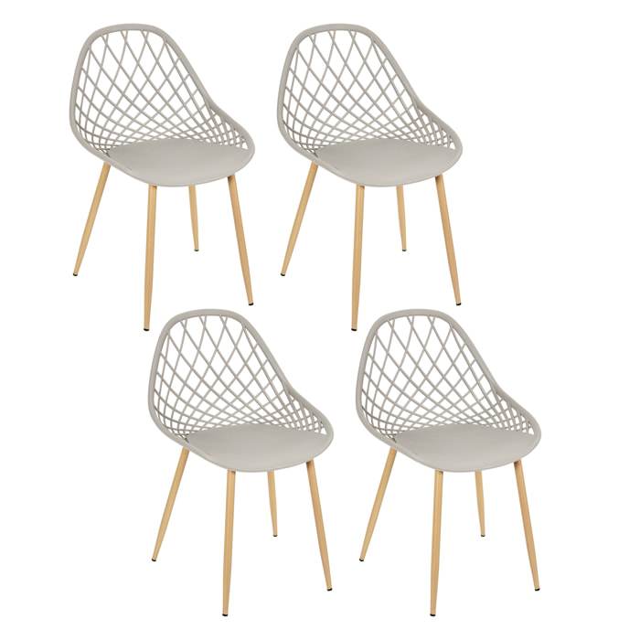 Chaise Exterieur Malaga Taupe - Lot De 4