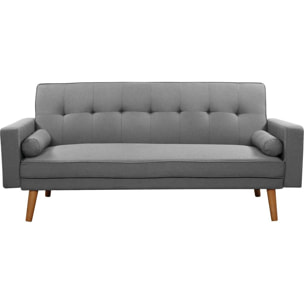 Canapé clic-clac ''Banny'' - 188 x 80 x 108 cm - 3 places - Gris