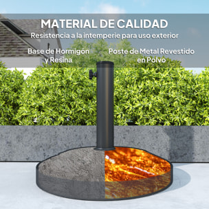 Base para Sombrilla Semicircular Soporte para Parasol Pie para Sombrilla con Relleno de Cemento Peso 12 kg para Jardín Terraza Negro