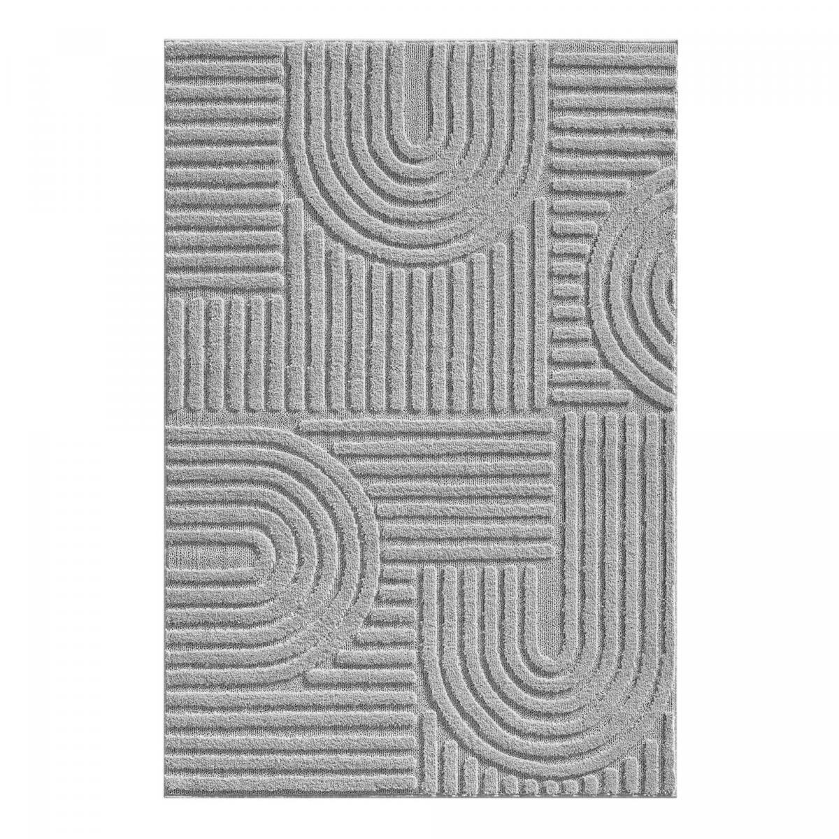 Tapis salon au motif géométrique en relief, moderne et élégant, MANON