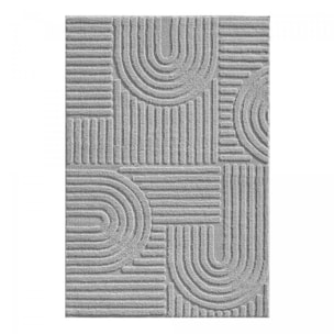 Tapis salon au motif géométrique en relief, moderne et élégant, MANON
