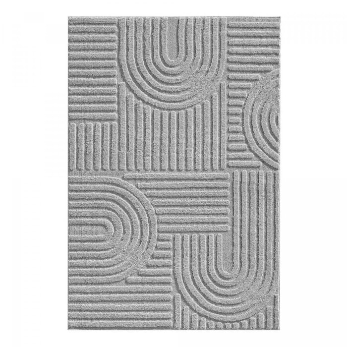 Tapis salon au motif géométrique en relief, moderne et élégant, MANON