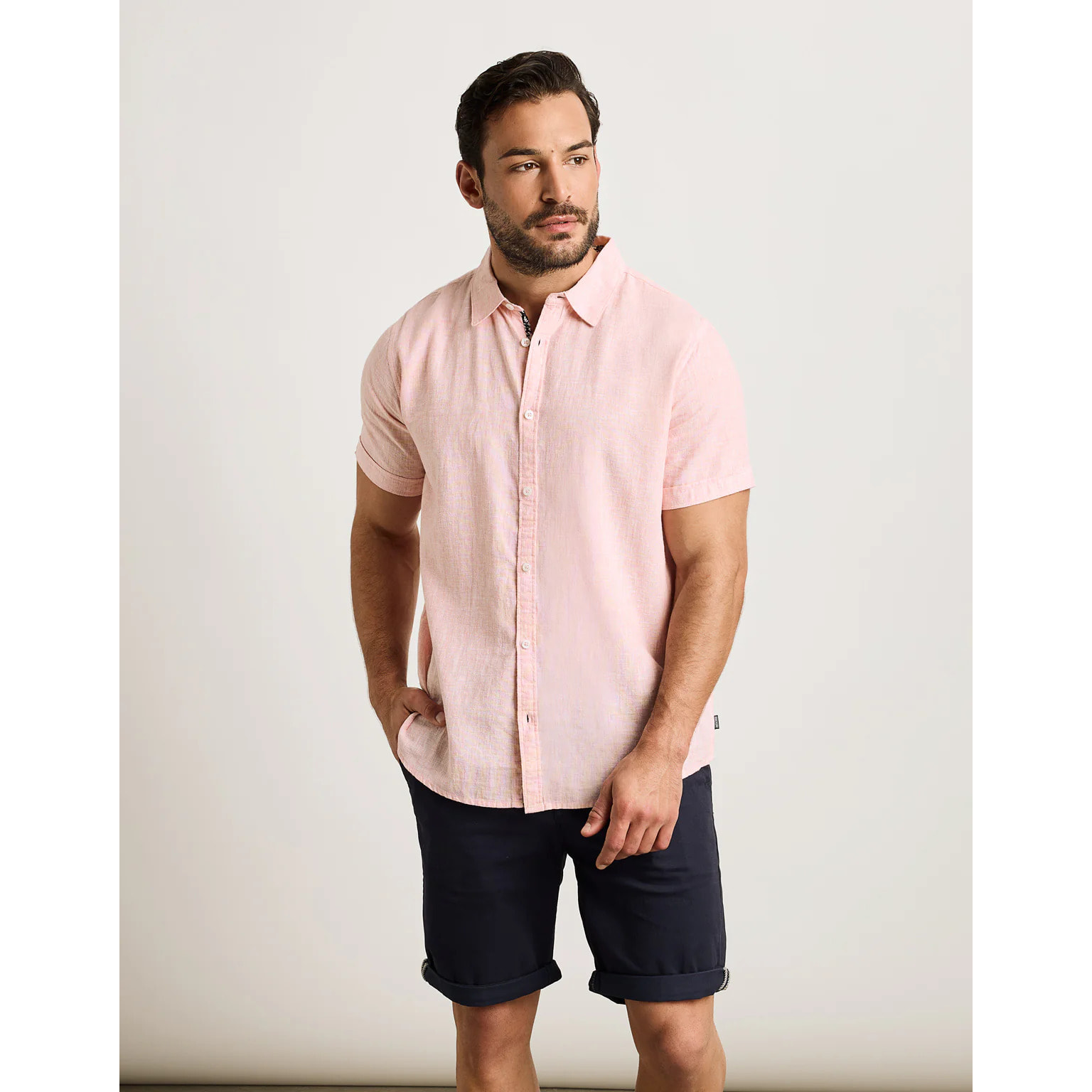 Camisa Manga Corta Rosa - Elan