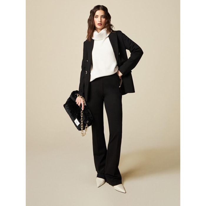 Oltre - Pantalones flared de punto Milano - Negro