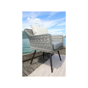 Fauteuil de jardin tressé avec coussin - COOK