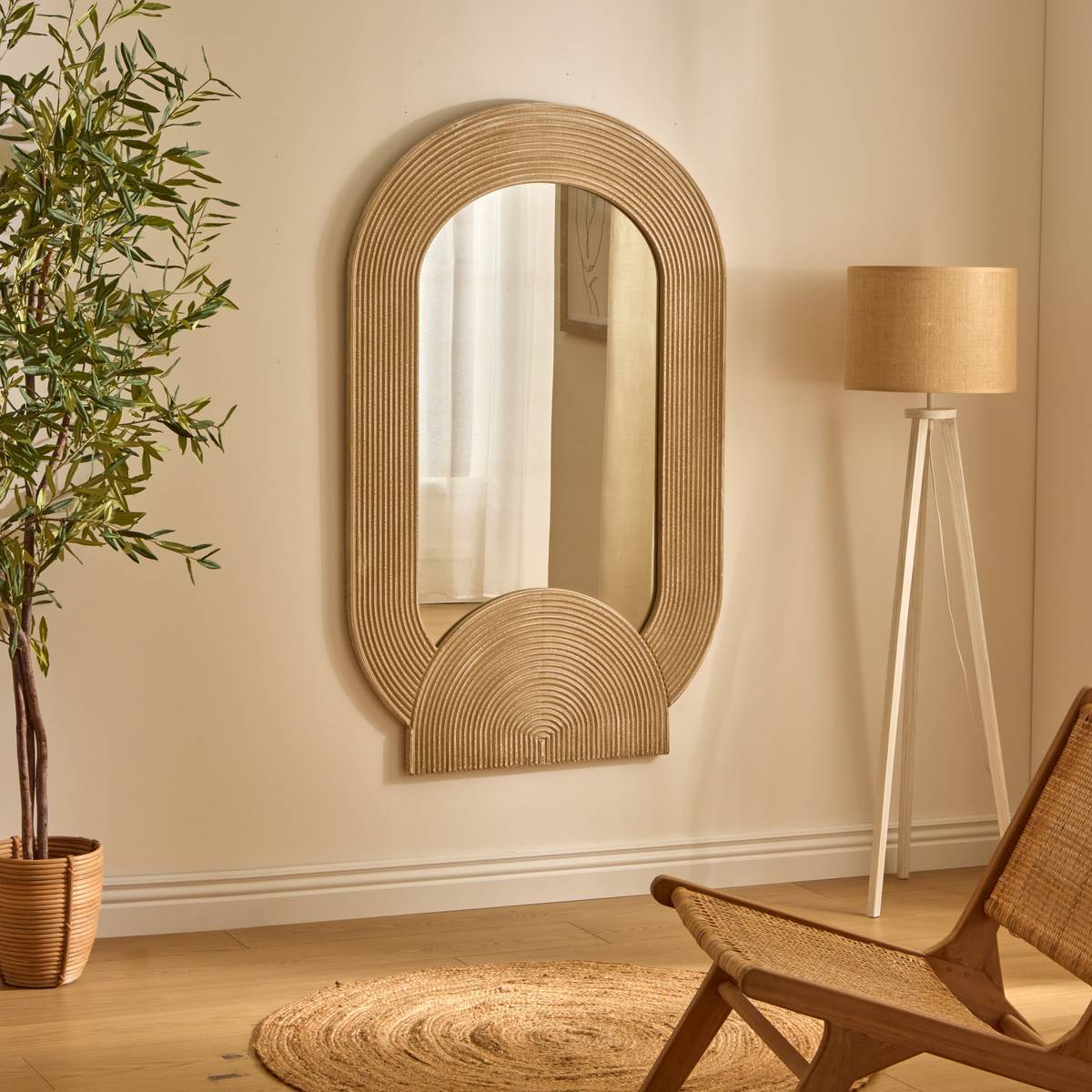Miroir Anouk ovale 90x145cm marron