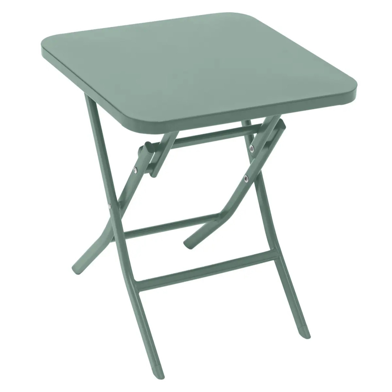 Table d'appoint de jardin carrée "Greensboro" vert olive 40x40cm en acier traité époxy