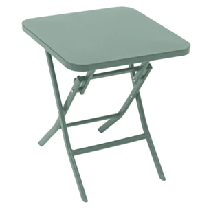 Table d'appoint de jardin carrée "Greensboro" vert olive 40x40cm en acier traité époxy