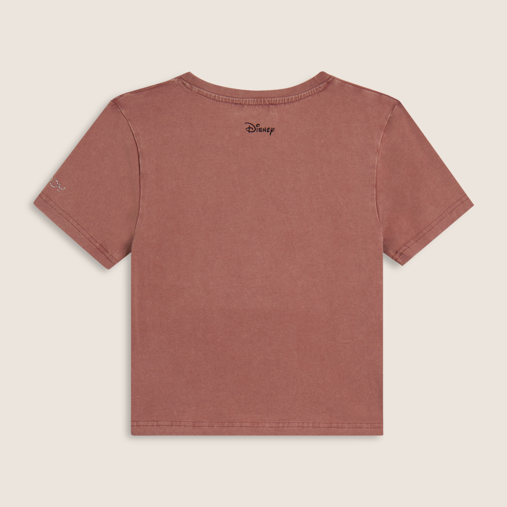 T-shirt cropped da donna con Mickey Mouse in strass