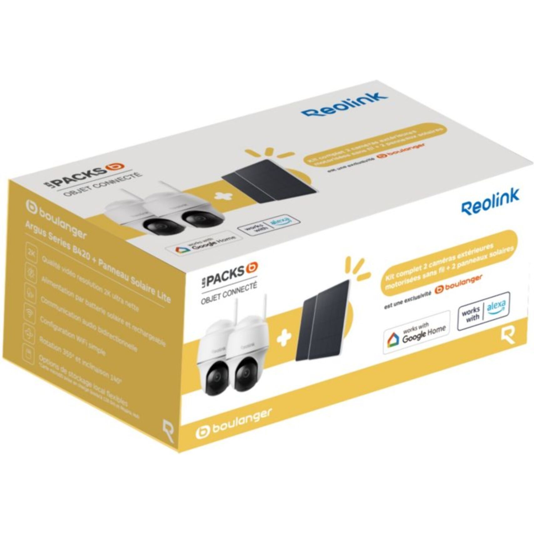 Caméra de surveillance REOLINK B420 + panneau solaire x2