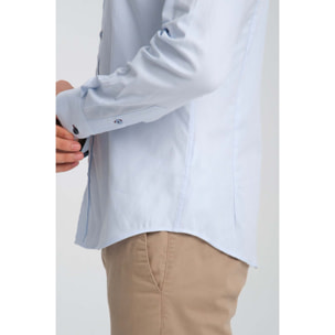 Camicia Uomo Botton Down Slim Oxford unito Celeste