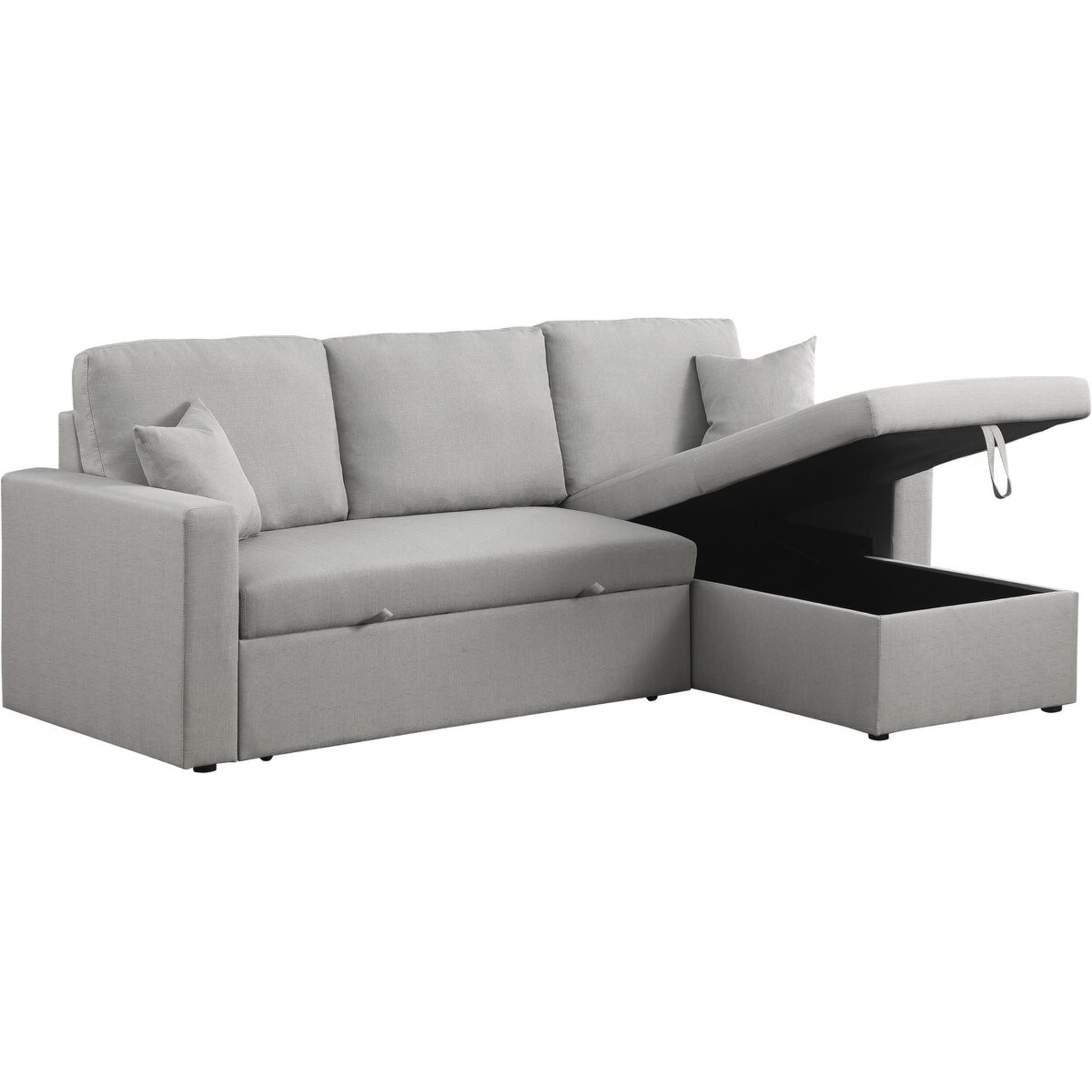 Canapé d'angle convertible/ réversible avec coffre "Alain" - 3 places - Gris clair