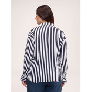 Fiorella Rubino - Camicia a righe in viscosa - Blu