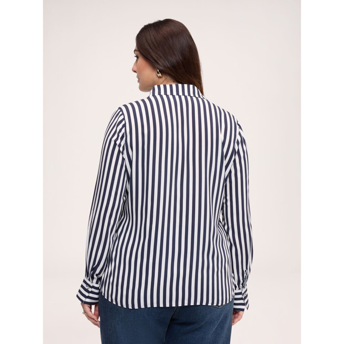 Fiorella Rubino - Camicia a righe in viscosa - Blu