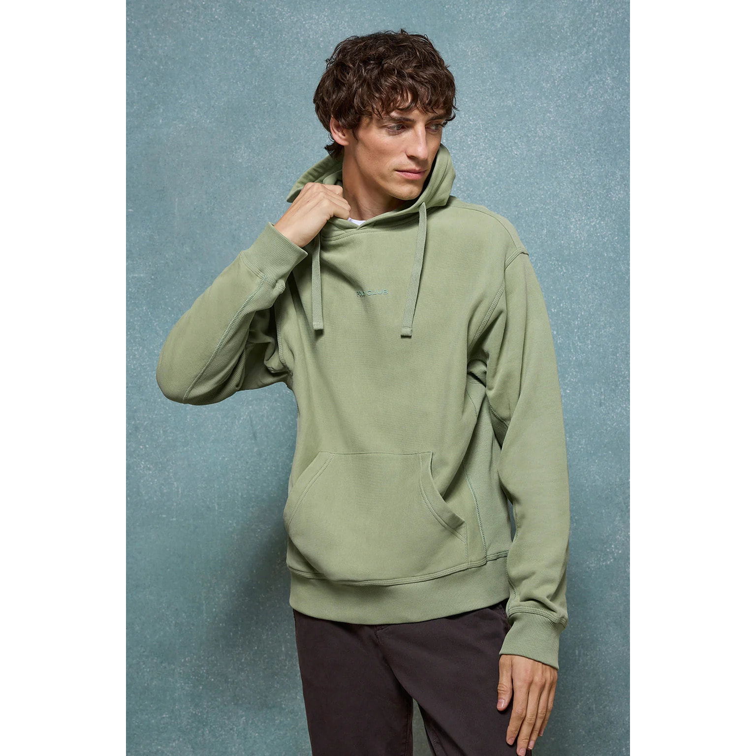 Sudadera con capucha y bolsillos verde jade Minimal Polo Club