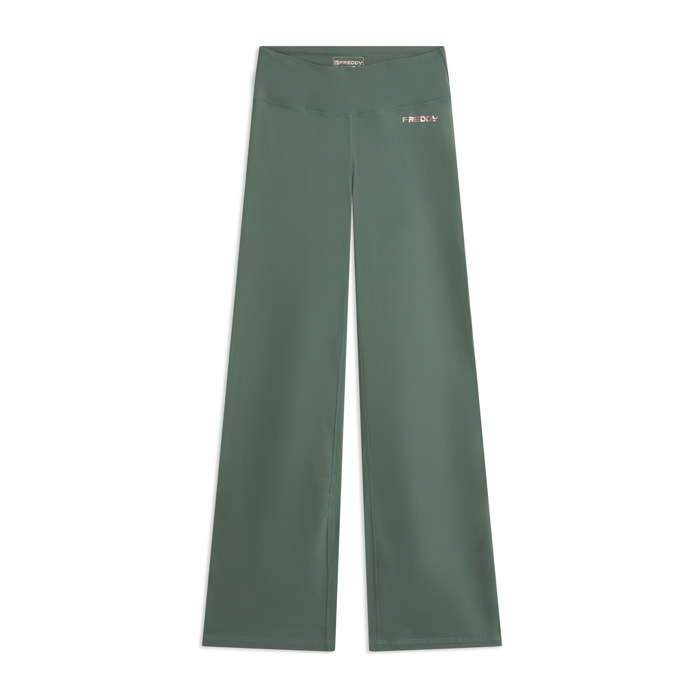 Leggings in tessuto quick dry vita alta con fondo a zampa