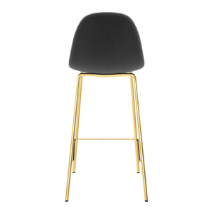 Lot de 2 chaises pour îlot central 65 cm en velours noir - Henrik