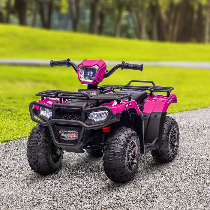 Quad électrique enfant 12V 2 moteurs vitesse 2-4Km/h effets lumineux sonores rose